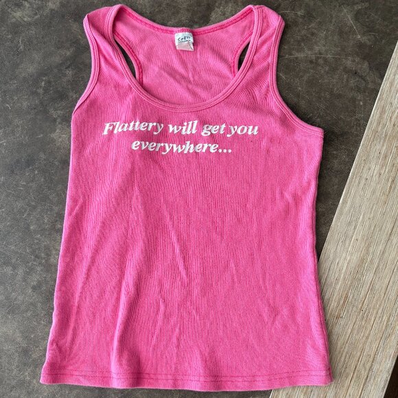 "Flattery Will Get You Everywhere" Tank Top - Picture 1 of 4